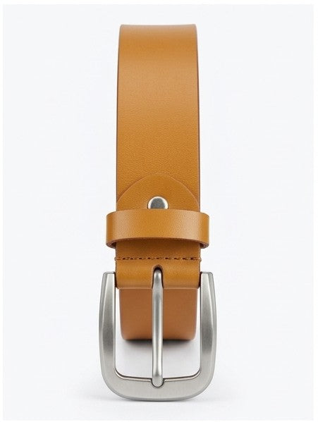 Classic Tan Leather Belt for Men – Minimal Casual & Formal Everyday Belt