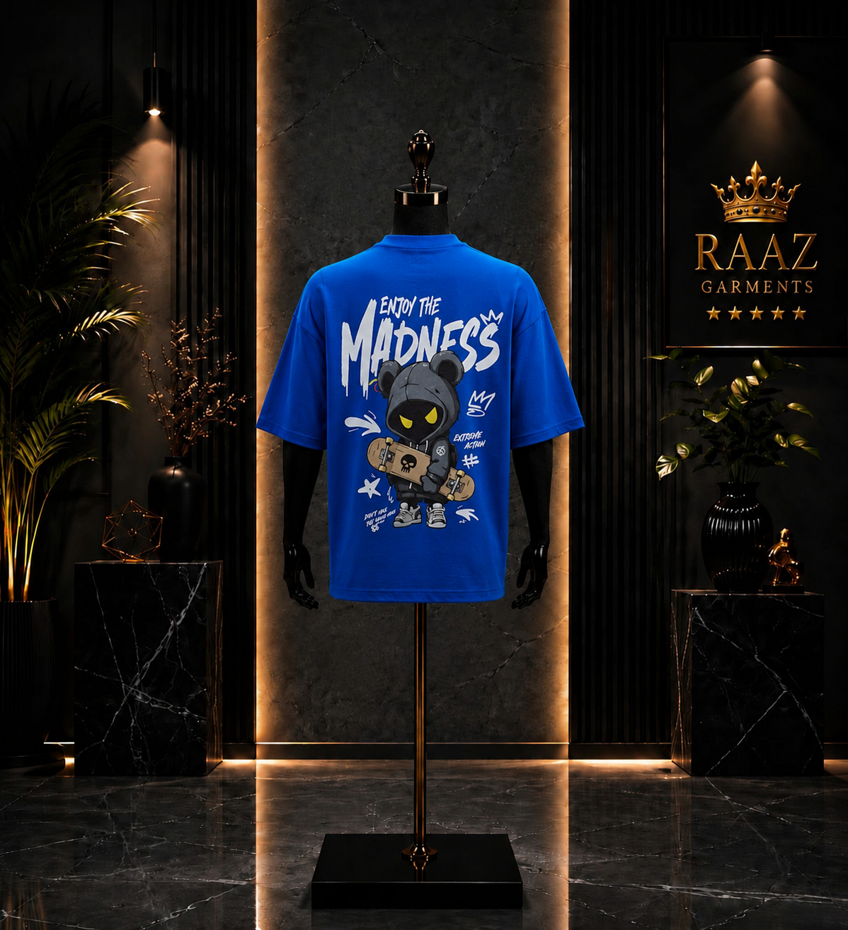 Enjoy The Madness Oversized Blue Graphic T-Shirt – Premium Streetwear Edition