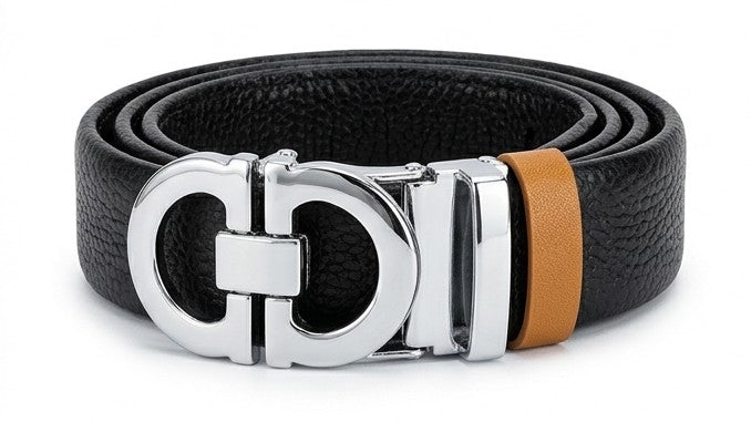 Luxury Designer Automatic Buckle Black Leather Belt for Men – Premium Casual & Formal Belt