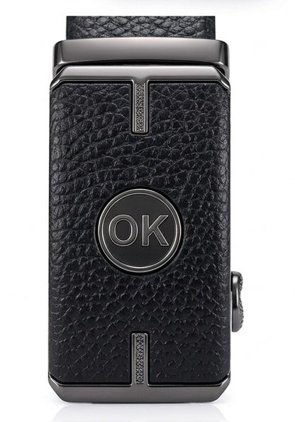 Luxury Automatic Buckle Black Leather Belt for Men – Premium Formal & Casual Belt