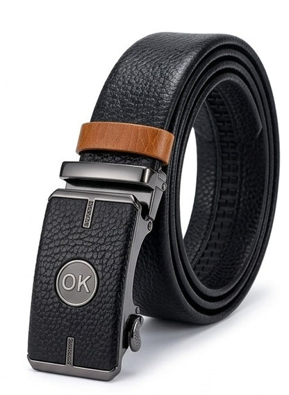 Luxury Automatic Buckle Black Leather Belt for Men – Premium Formal & Casual Belt