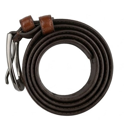 Luxury Crocodile Texture Brown Leather Belt for Men