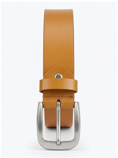 Classic Tan Leather Belt for Men – Minimal Casual & Formal Everyday Belt
