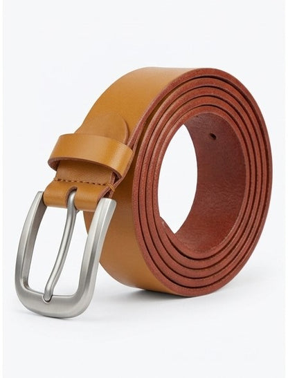 Classic Tan Leather Belt for Men – Minimal Casual & Formal Everyday Belt