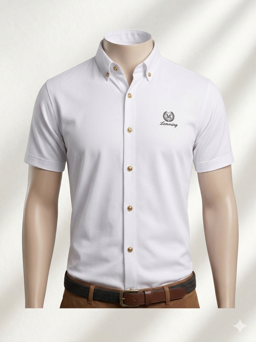 Half Sleeve Shirt with Golden Buttons