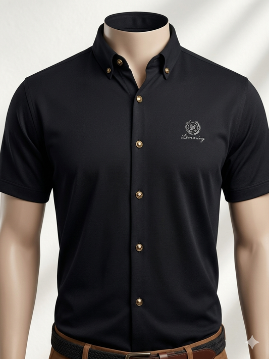 Half Sleeve Shirt with Golden Buttons