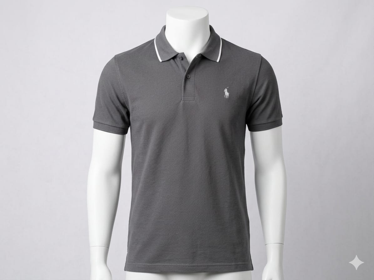 Men’s Premium Grey Polo Shirt – Casual Slim Fit Cotton Polo Tee