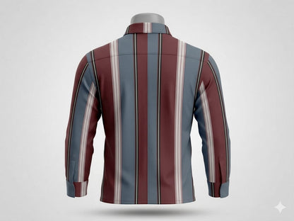Men’s Premium Vertical Striped Casual Shirt – Modern Fit Full Sleeves
