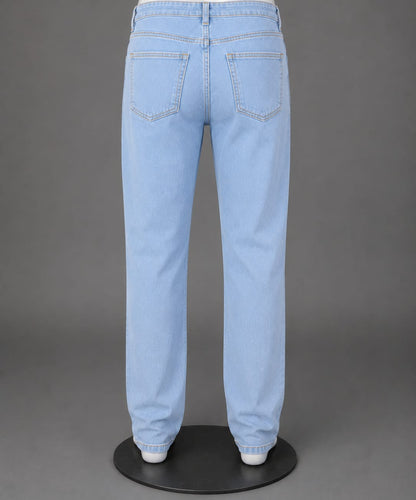 Men’s Light Blue Relaxed Fit Jeans – Premium Straight Fit Denim Pants for Men