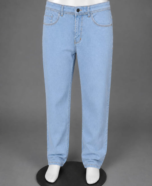 Men’s Light Blue Relaxed Fit Jeans – Premium Straight Fit Denim Pants for Men