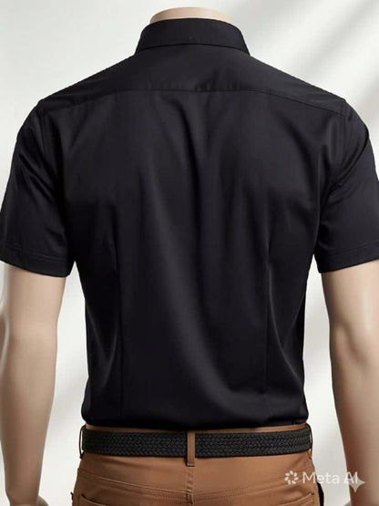 Half Sleeve Shirt with Golden Buttons