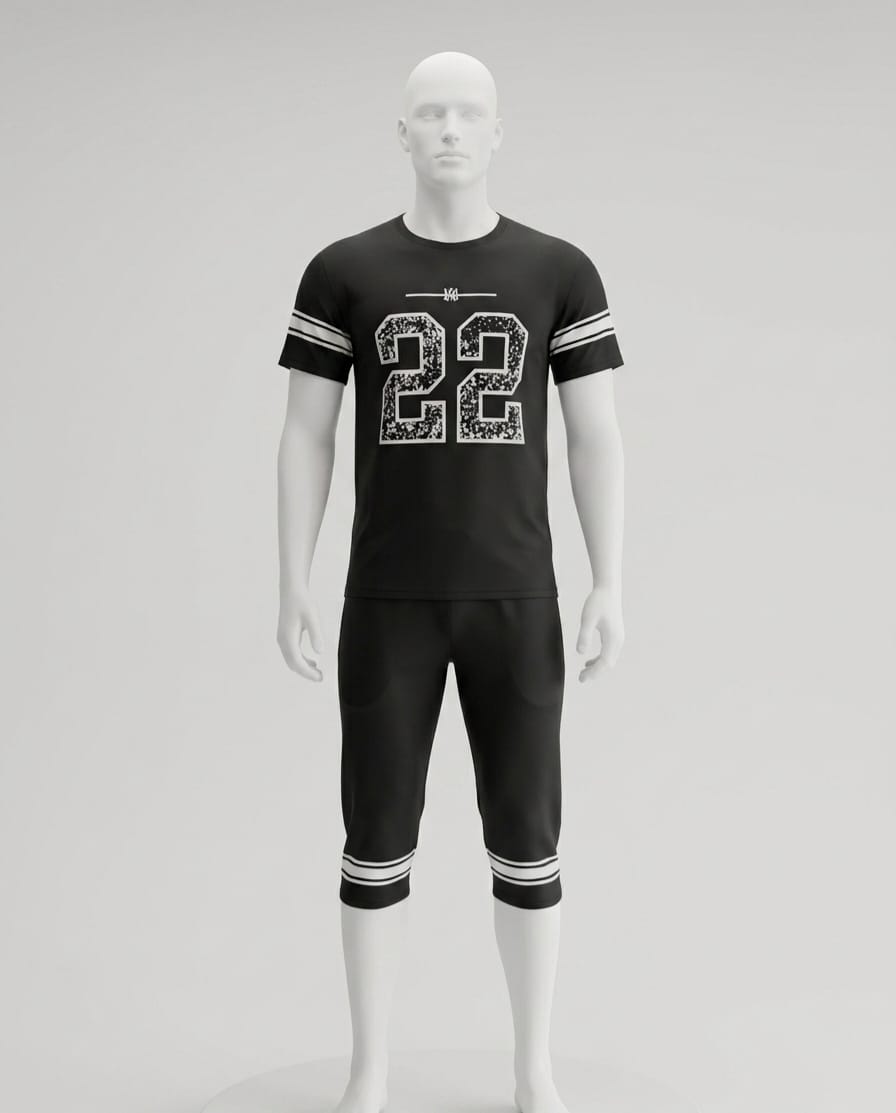 Men’s Black Sportswear Set – Printed NMen’s Black Sportswear Set